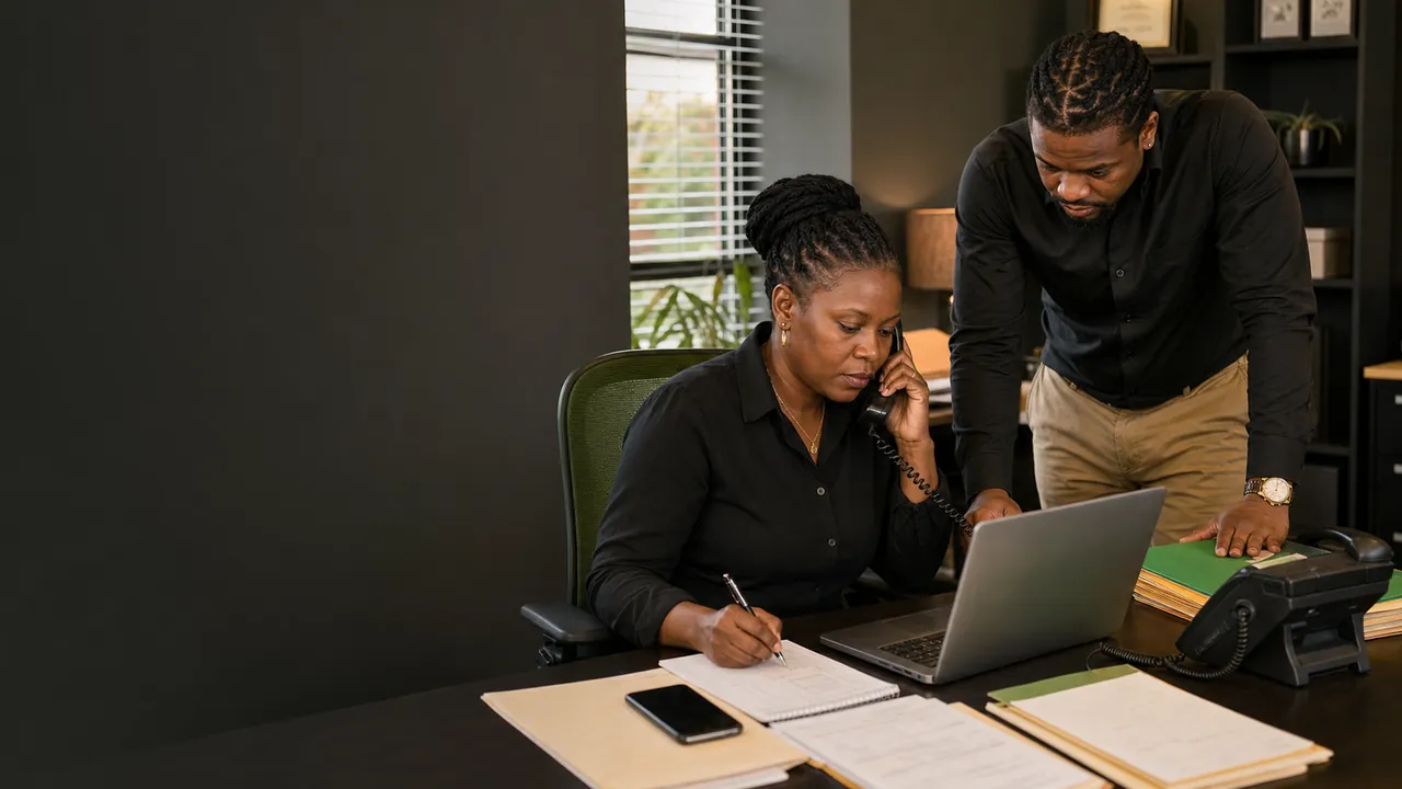 A Jamaican service-business administrator coordinating customer enquiries from several communication channels.